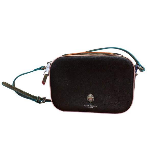 Kurt Geiger London Black Rainbow Edge Crossbody Bag With Adjustable Strap